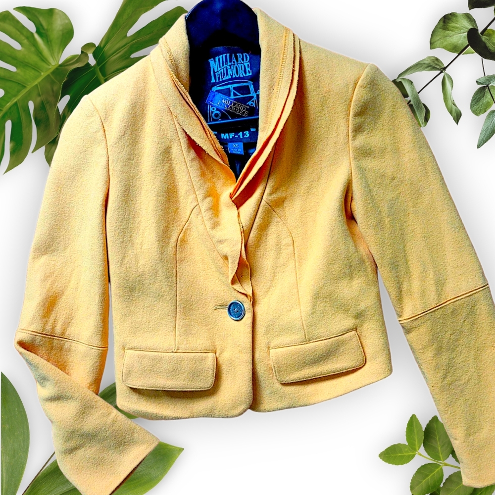 *As Is Wool Millard Fillmore Yellow Blazer, sz XS